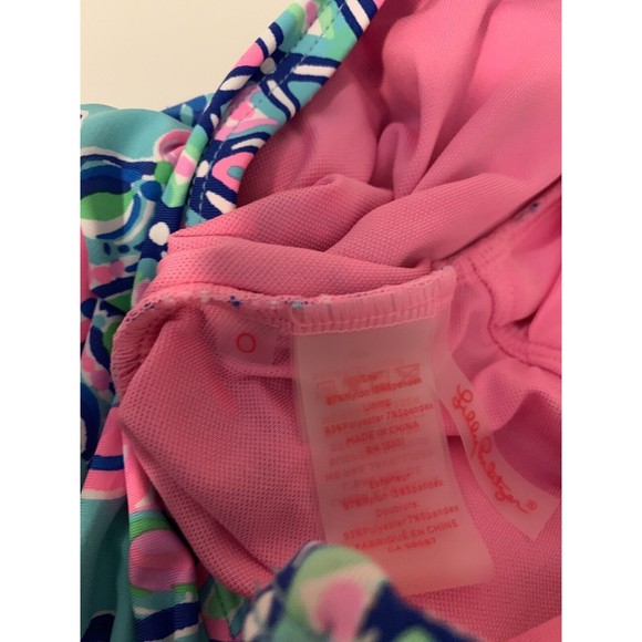 New LILLY PULITZER 0 JUSTINA TANKINI BLUE HORIZON JUNGLE SUNRISE - Picture 11 of 11